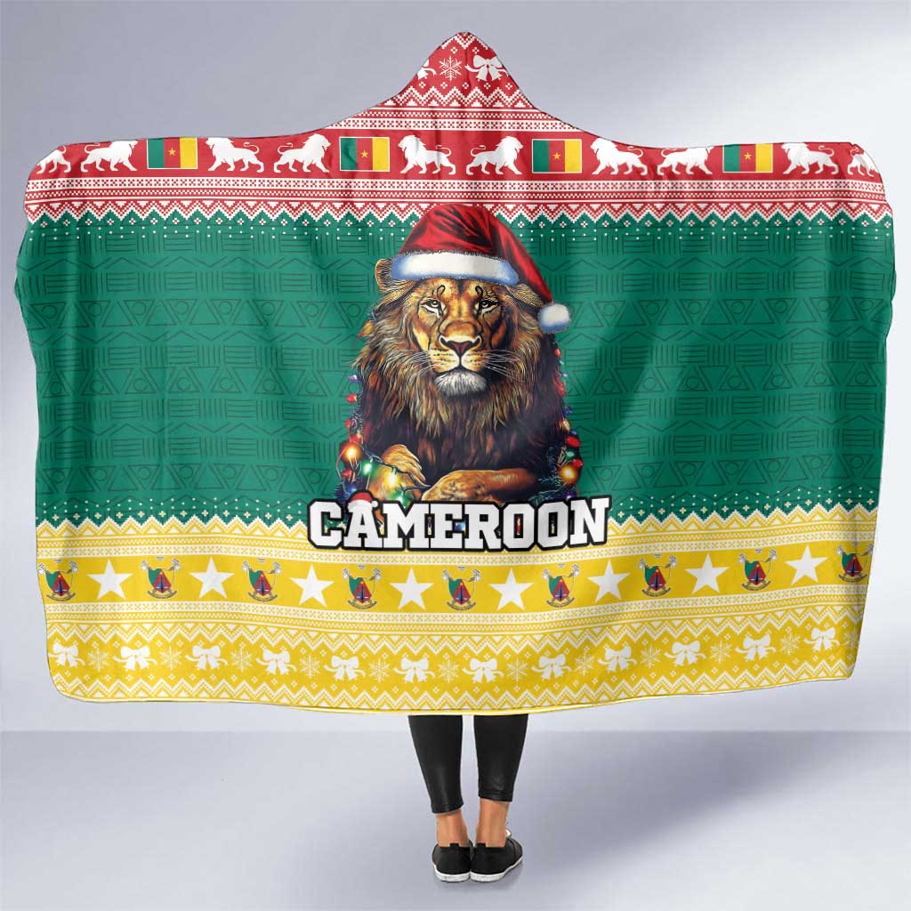 Cameroon Christmas Hooded Blanket Lion Santa Joyeux Noel