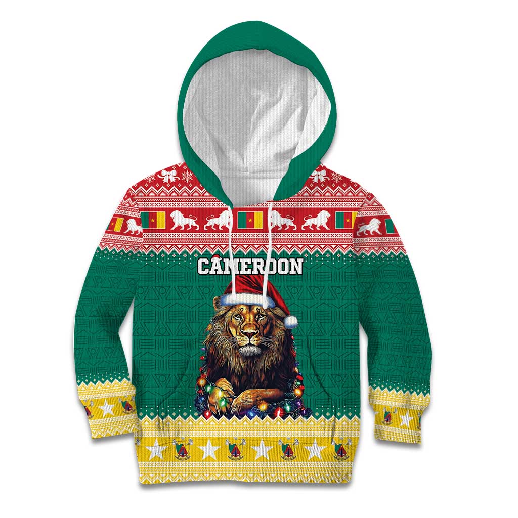 Cameroon Christmas Kid Hoodie Lion Santa Joyeux Noel - Wonder Print Shop