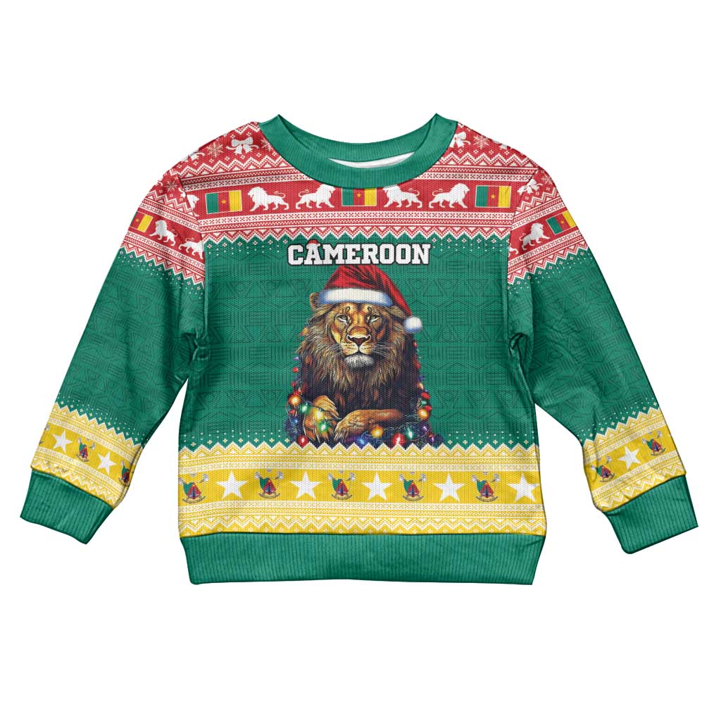 Cameroon Christmas Kid Ugly Christmas Sweater Lion Santa Joyeux Noel - Wonder Print Shop