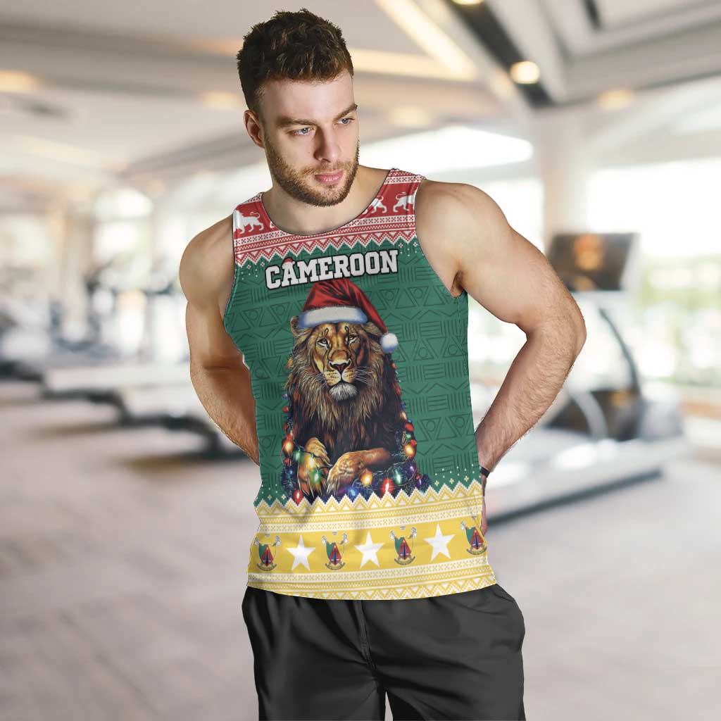 Cameroon Christmas Men Tank Top Lion Santa Joyeux Noel - Wonder Print Shop