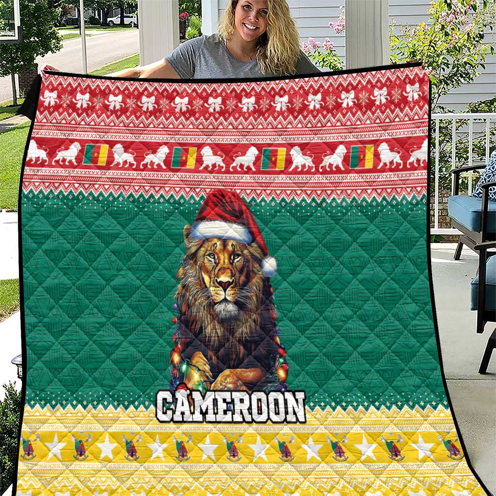 Cameroon Christmas Quilt Lion Santa Joyeux Noel - Wonder Print Shop