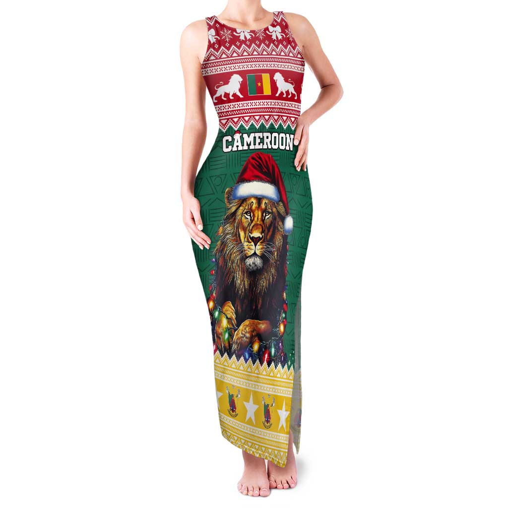 Cameroon Christmas Tank Maxi Dress Lion Santa Joyeux Noel - Wonder Print Shop