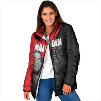 African America Heroes Padded Jacket Malcolm X Speaks - Wonder Print Shop