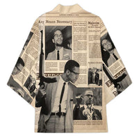Malcolm X Kimono Vintage Newspaper Print Style - Wonder Print Shop