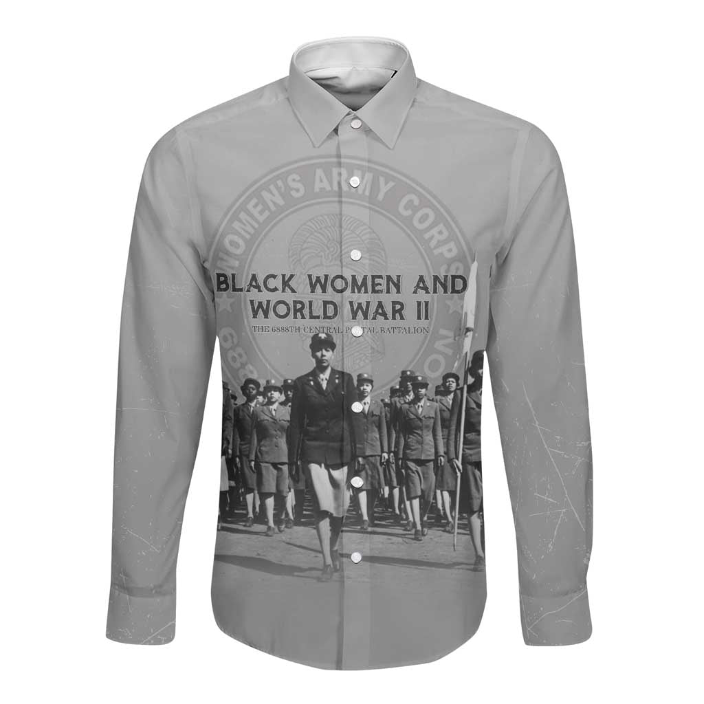 Black Women of World War II Long Sleeve Button Shirt 6888th Central Postal Directory Battalion