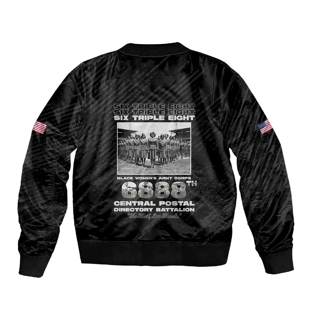 6888th Central Postal Directory Battalion Sleeve Zip Bomber Jacket Six Triple Eight
