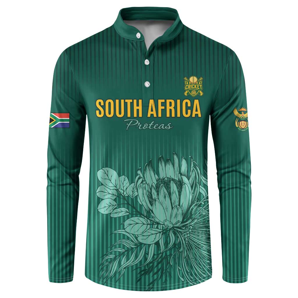 Custom South Africa Cricket Button Sweatshirt Road To Champions