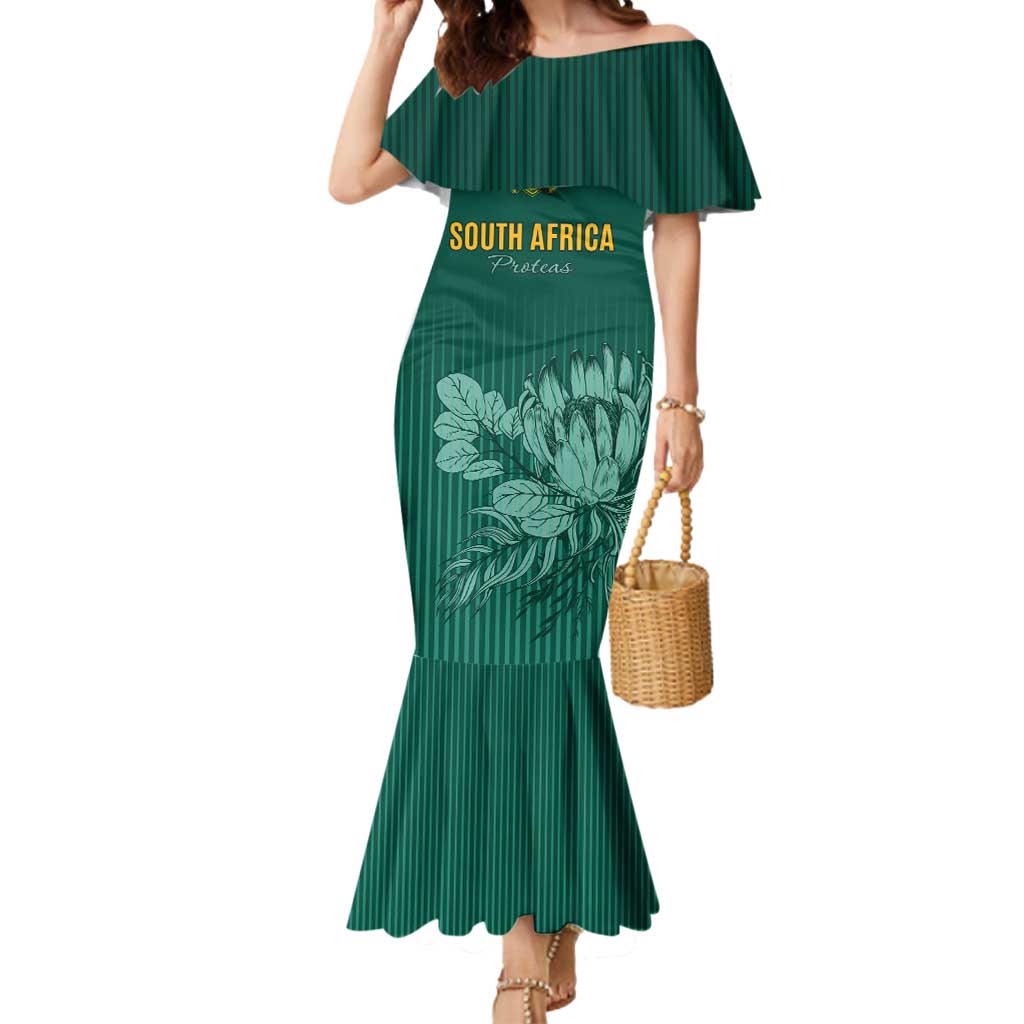 Custom South Africa Cricket Mermaid Dress Road To Champions