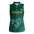 Custom South Africa Cricket Women Sleeveless Polo Shirt Road To Champions