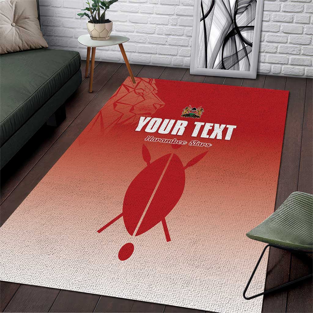 Custom Kenya Football Area Rug Harambee Harambee Stars