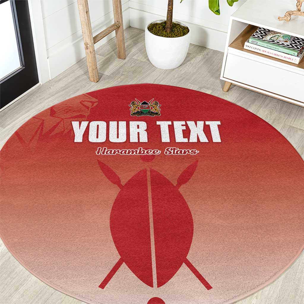 Custom Kenya Football Round Carpet Harambee Harambee Stars