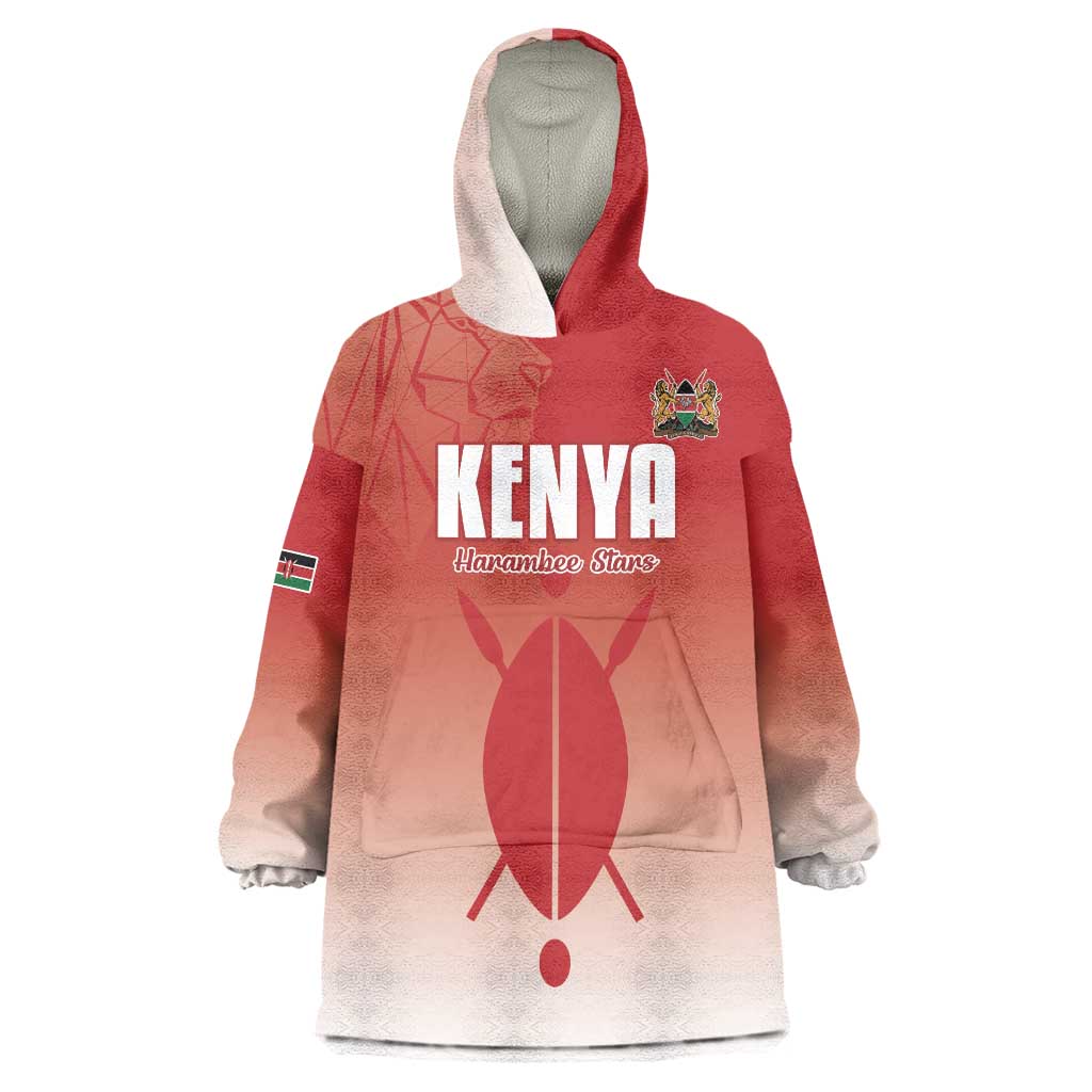 Custom Kenya Football Wearable Blanket Hoodie Harambee Harambee Stars