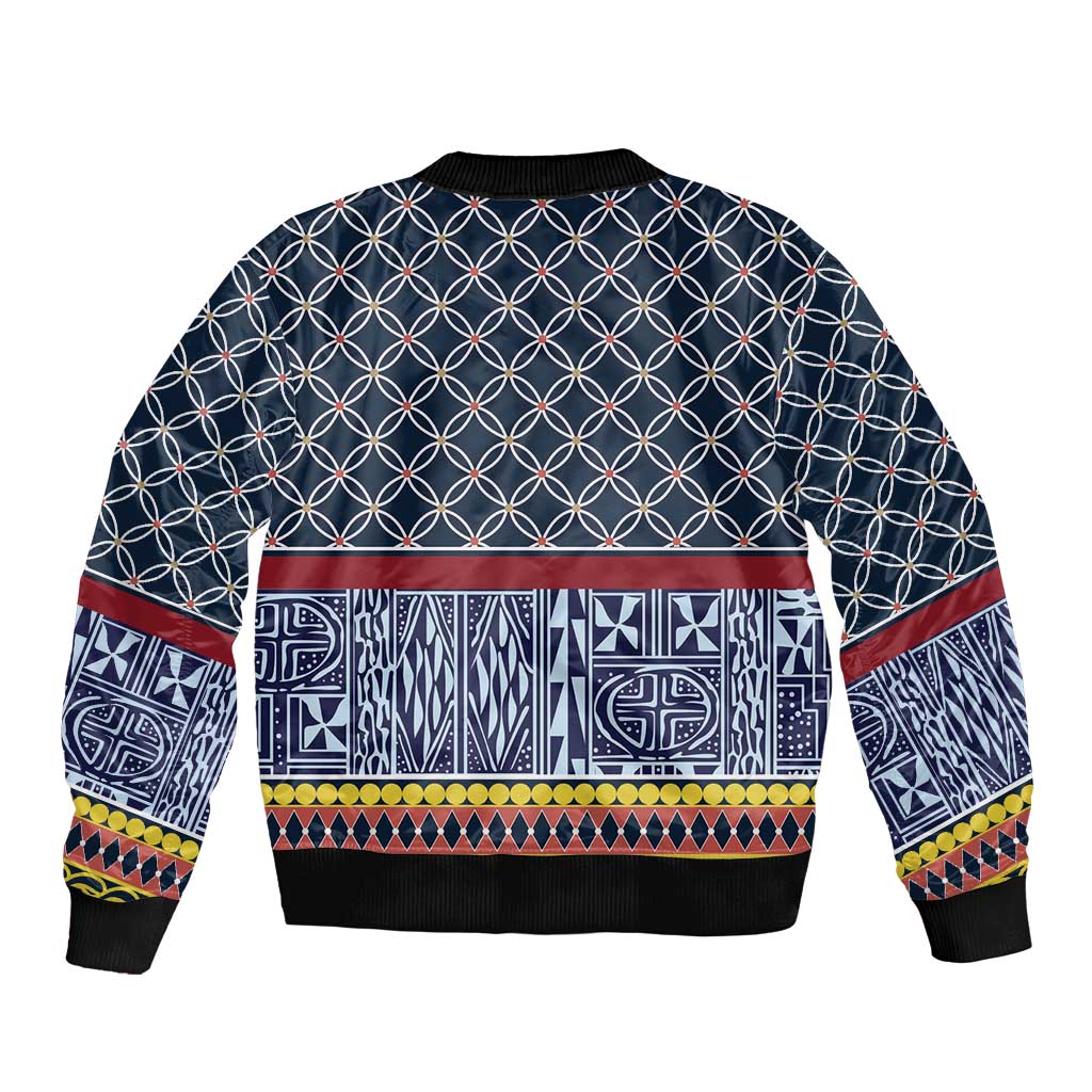 Toghu Bamenda Bomber Jacket Cameroon North West Traditional Pattern