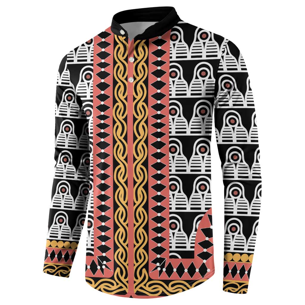 Cameroon Toghu Traditional Pattern Button Sweatshirt