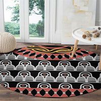 Cameroon Toghu Traditional Pattern Round Carpet
