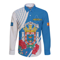 Melilla Long Sleeve Button Shirt Coat Of Arms Red Carnation