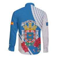 Melilla Long Sleeve Button Shirt Coat Of Arms Red Carnation