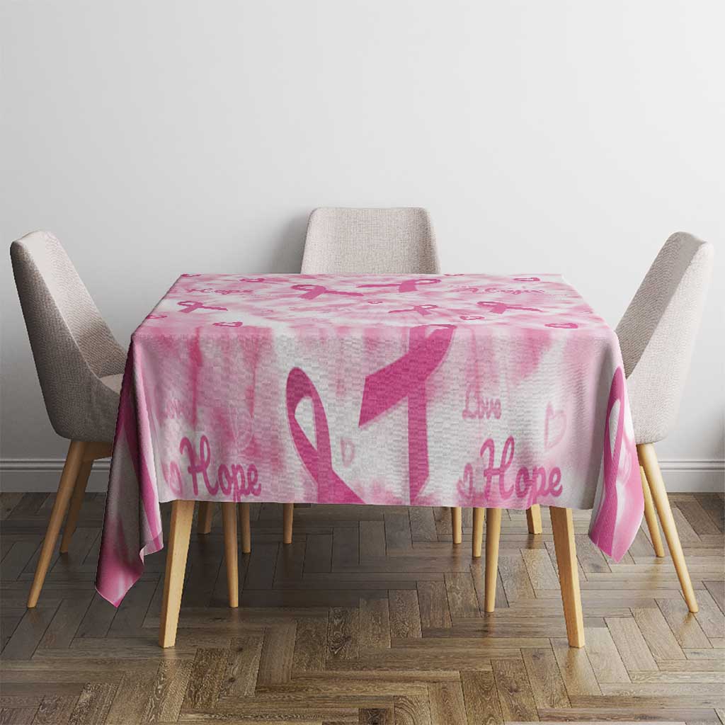 Breast Cancer Awareness Pink Ribbon Tablecloth Tie Dye Style - Wonder Print Shop