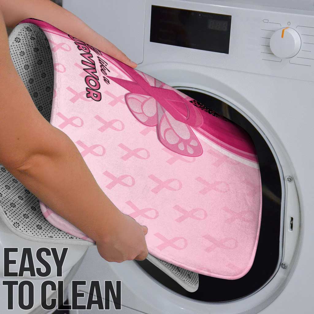 Breast Cancer Awareness Bathroom Set Party Like A Survivor - Pink African Pattern - Wonder Print Shop
