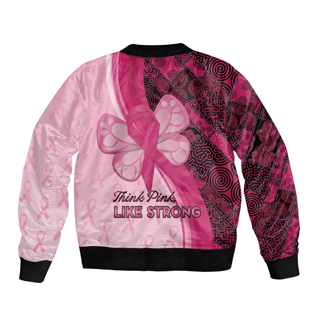 Breast Cancer Awareness Bomber Jacket Party Like A Survivor - Pink African Pattern - Wonder Print Shop