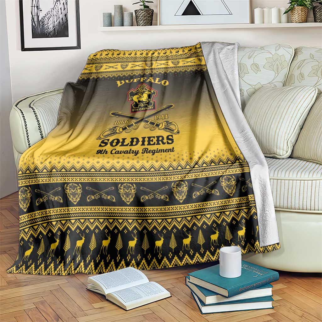 Buffalo Soldiers Christmas Blanket 9th Cavalry Regiment - Wonder Print Shop