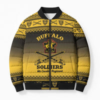 Buffalo Soldiers Christmas Bomber Puffer Jacket 9th Cavalry Regiment - Wonder Print Shop