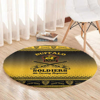 Buffalo Soldiers Christmas Round Carpet 9th Cavalry Regiment - Wonder Print Shop