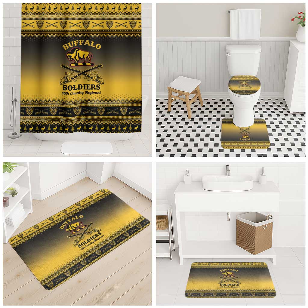 Buffalo Soldiers Christmas Bathroom Set 10th Cavalry Regiment - Wonder Print Shop