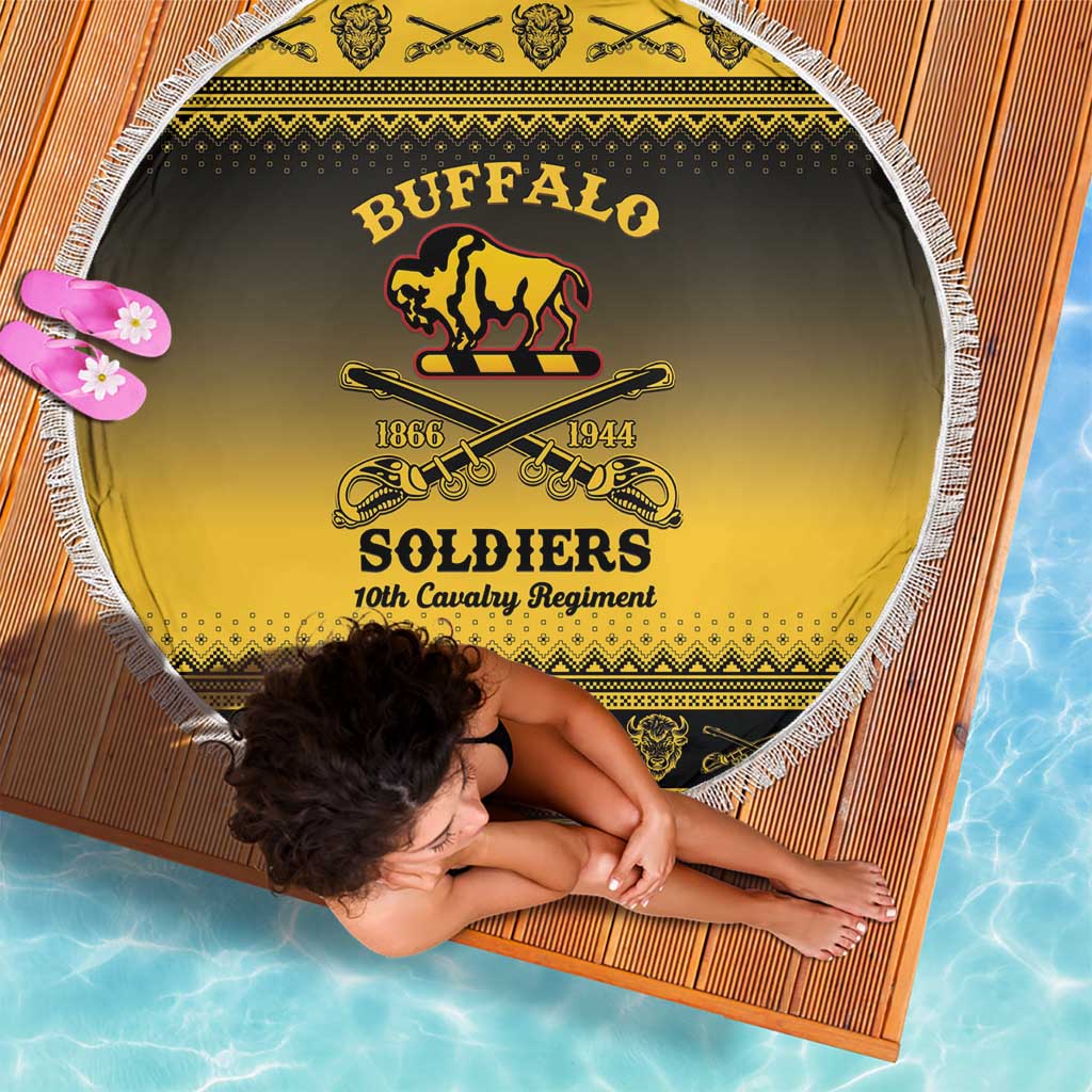 Buffalo Soldiers Christmas Beach Blanket 10th Cavalry Regiment - Wonder Print Shop