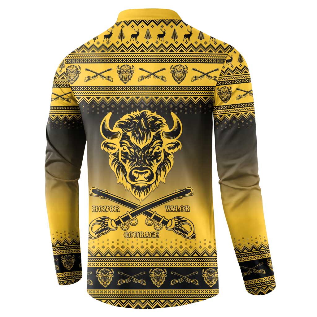Buffalo Soldiers Christmas Button Sweatshirt 10th Cavalry Regiment - Wonder Print Shop