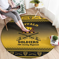 Buffalo Soldiers Christmas Round Carpet 10th Cavalry Regiment - Wonder Print Shop