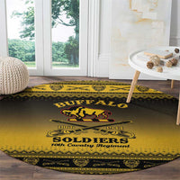 Buffalo Soldiers Christmas Round Carpet 10th Cavalry Regiment - Wonder Print Shop