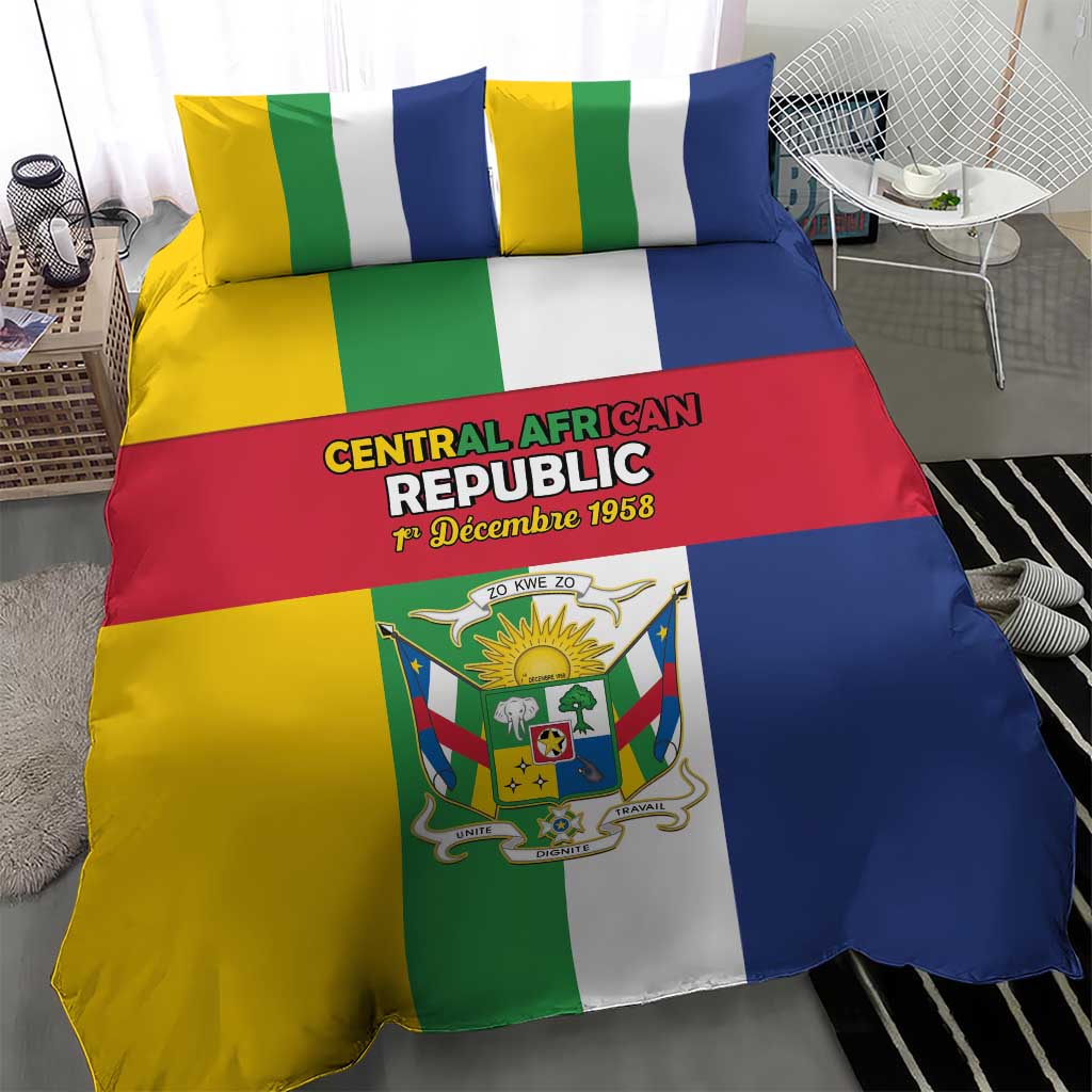 Central African Republic Bedding Set Happy Republic Day - Wonder Print Shop
