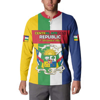 Personalized Central African Republic Button Sweatshirt Happy Republic Day - Wonder Print Shop