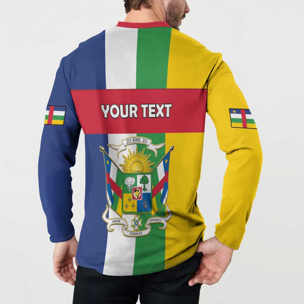 Personalized Central African Republic Button Sweatshirt Happy Republic Day - Wonder Print Shop
