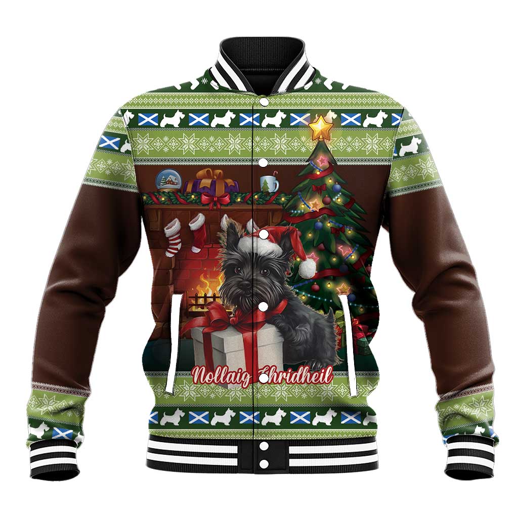 Scotland Christmas Baseball Jacket Scottish Terrier - Nollaig Chridheil - Wonder Print Shop