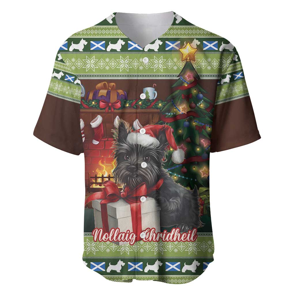 Scotland Christmas Baseball Jersey Scottish Terrier - Nollaig Chridheil - Wonder Print Shop