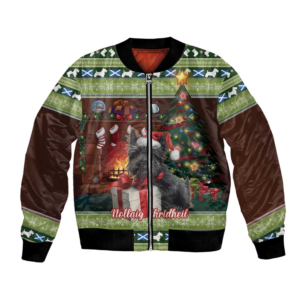 Scotland Christmas Bomber Jacket Scottish Terrier - Nollaig Chridheil - Wonder Print Shop