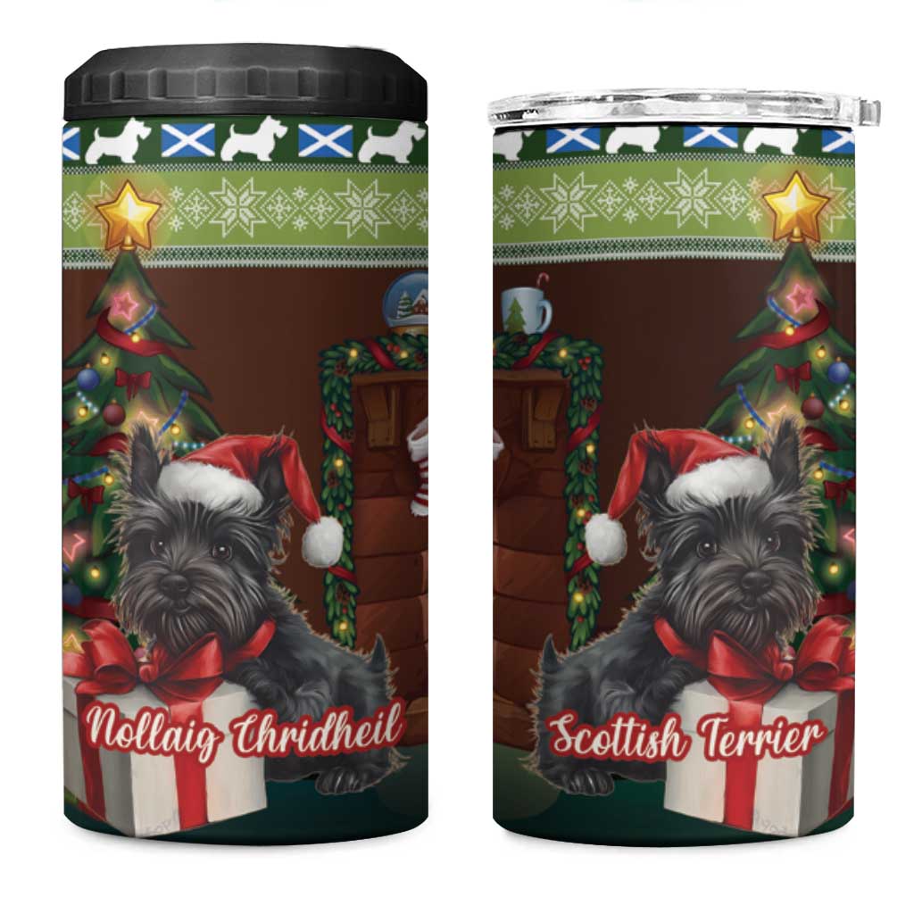 Scotland Christmas 4 in 1 Can Cooler Tumbler Scottish Terrier - Nollaig Chridheil - Wonder Print Shop