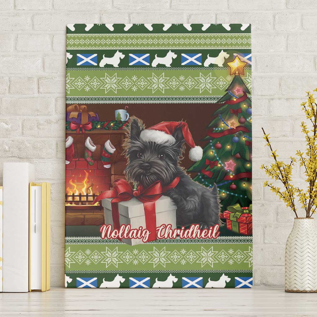 Scotland Christmas Canvas Wall Art Scottish Terrier - Nollaig Chridheil - Wonder Print Shop