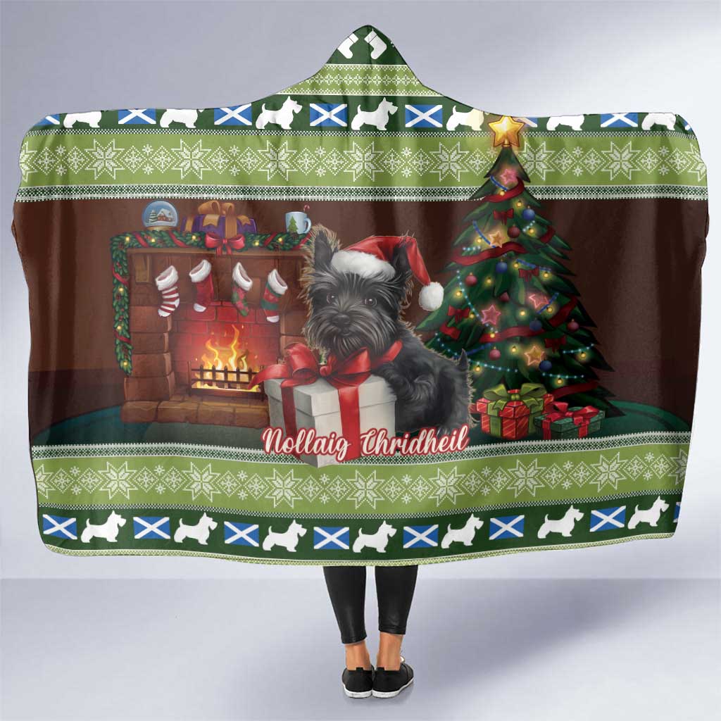 Scotland Christmas Hooded Blanket Scottish Terrier - Nollaig Chridheil