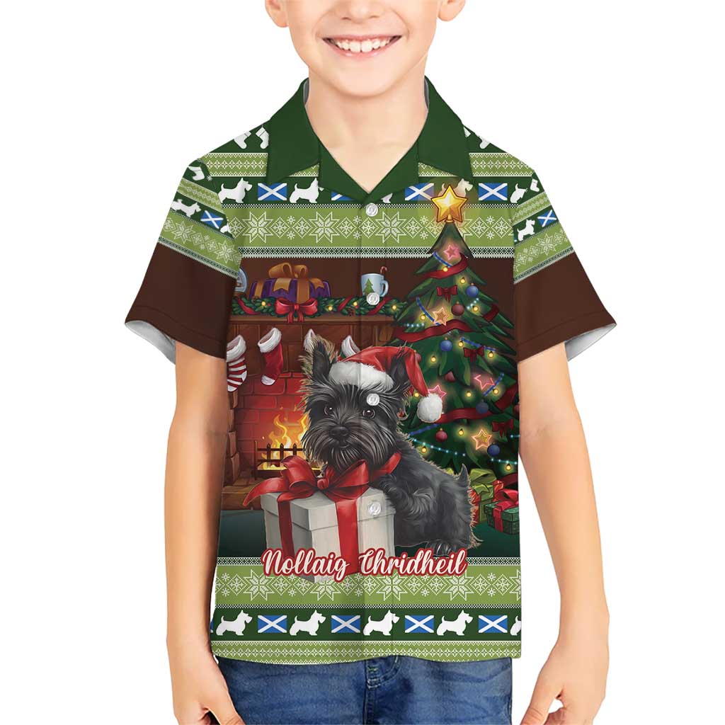 Scotland Christmas Kid Hawaiian Shirt Scottish Terrier - Nollaig Chridheil - Wonder Print Shop