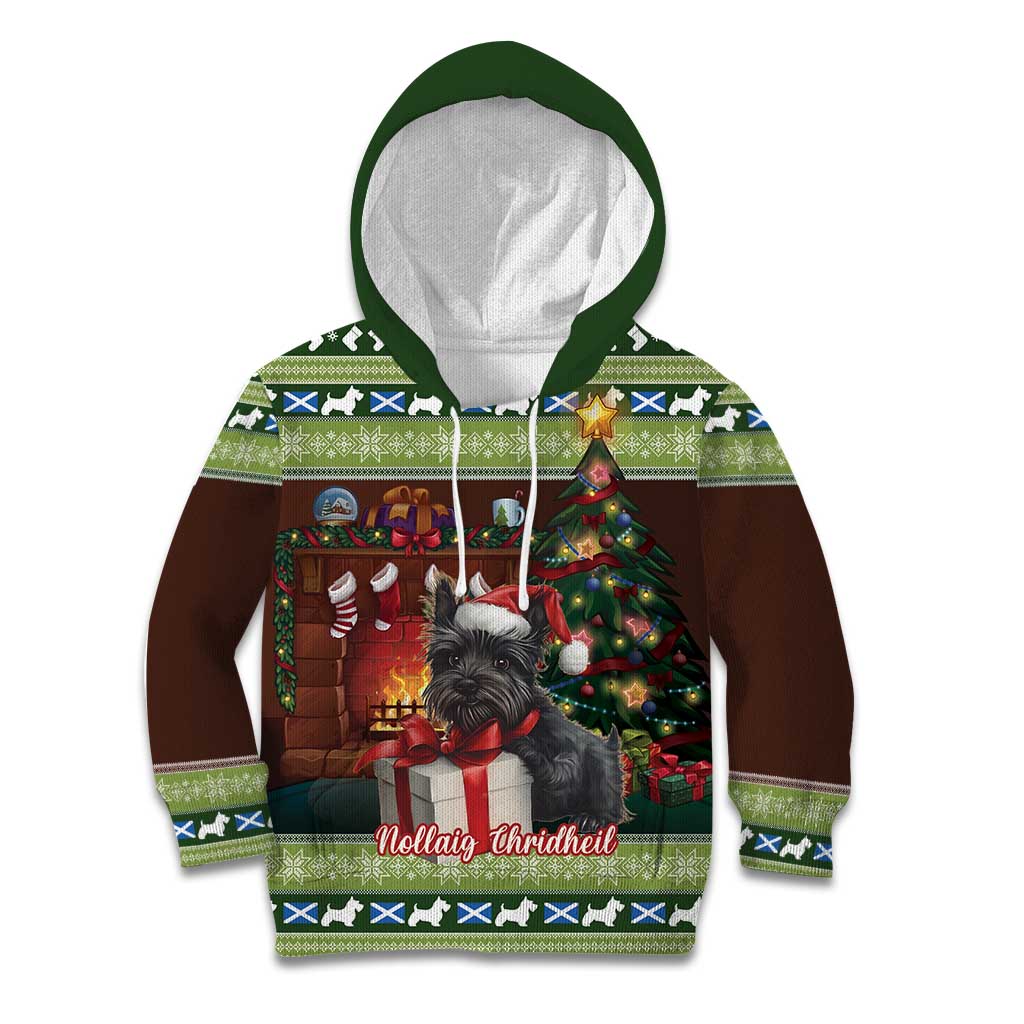 Scotland Christmas Kid Hoodie Scottish Terrier - Nollaig Chridheil - Wonder Print Shop