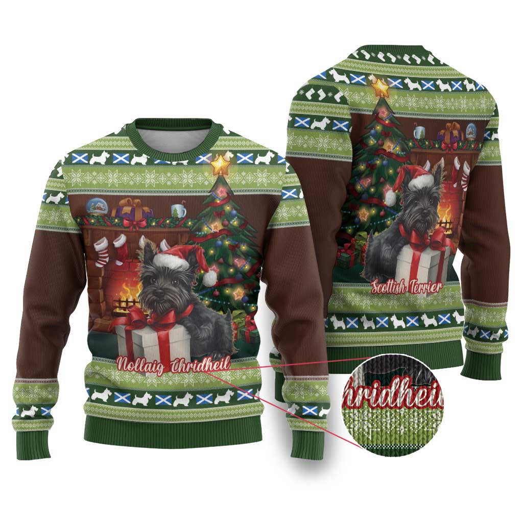 Scotland Christmas Ugly Christmas Sweater Scottish Terrier - Nollaig Chridheil - Wonder Print Shop