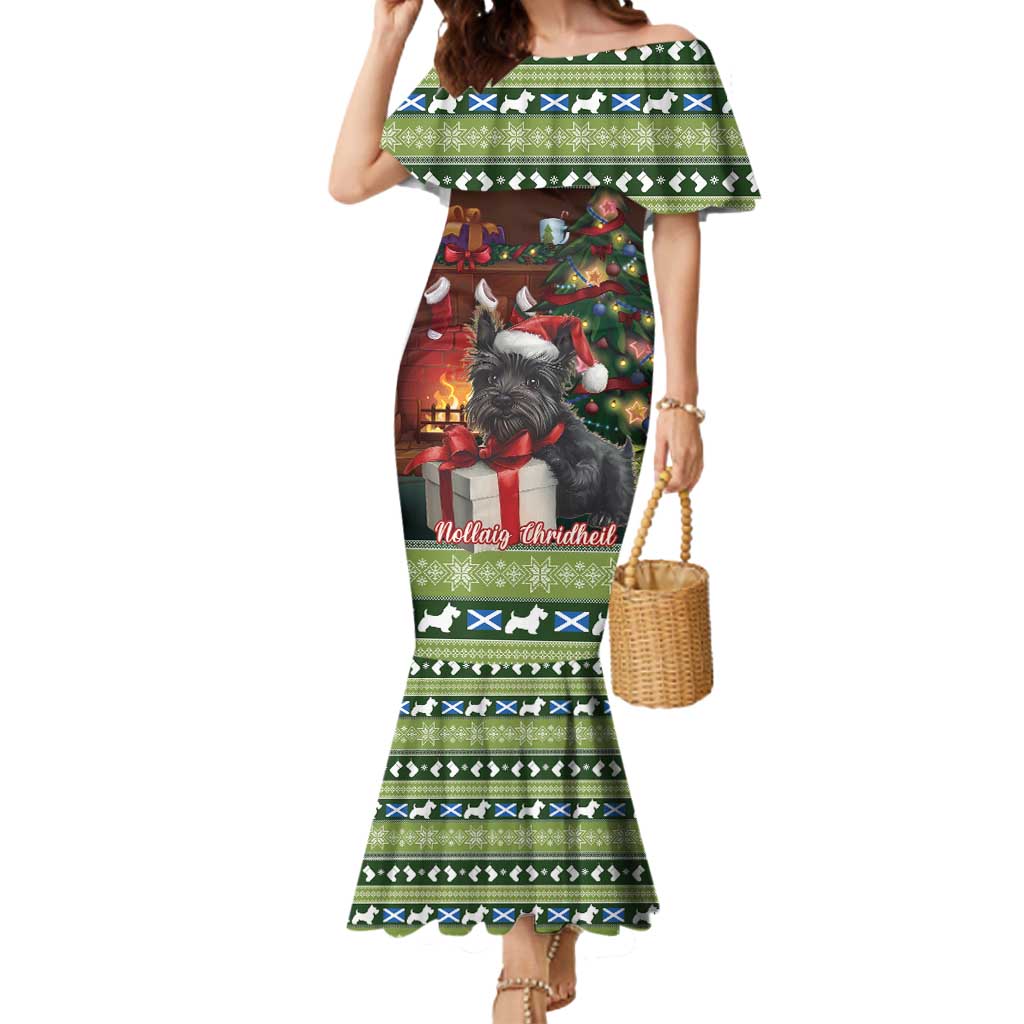 Scotland Christmas Mermaid Dress Scottish Terrier - Nollaig Chridheil - Wonder Print Shop