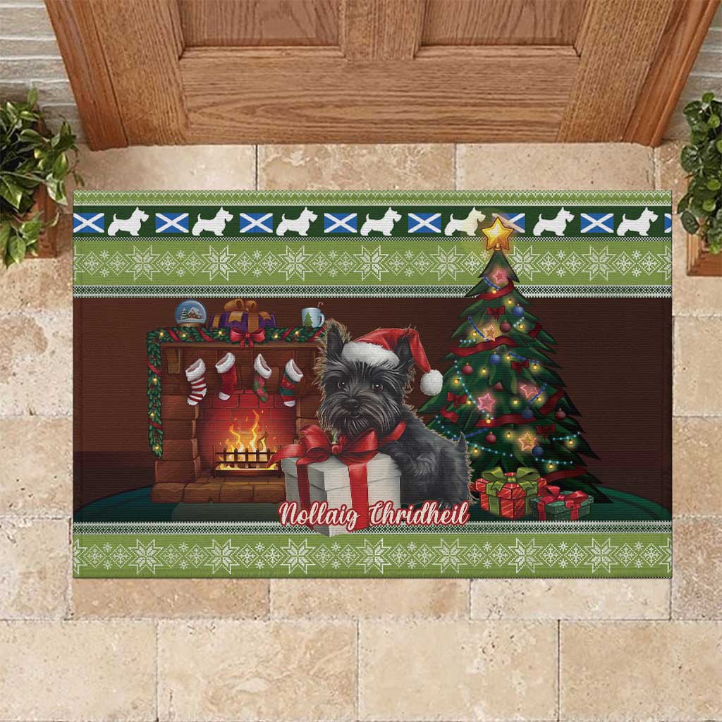 Scotland Christmas Rubber Doormat Scottish Terrier - Nollaig Chridheil