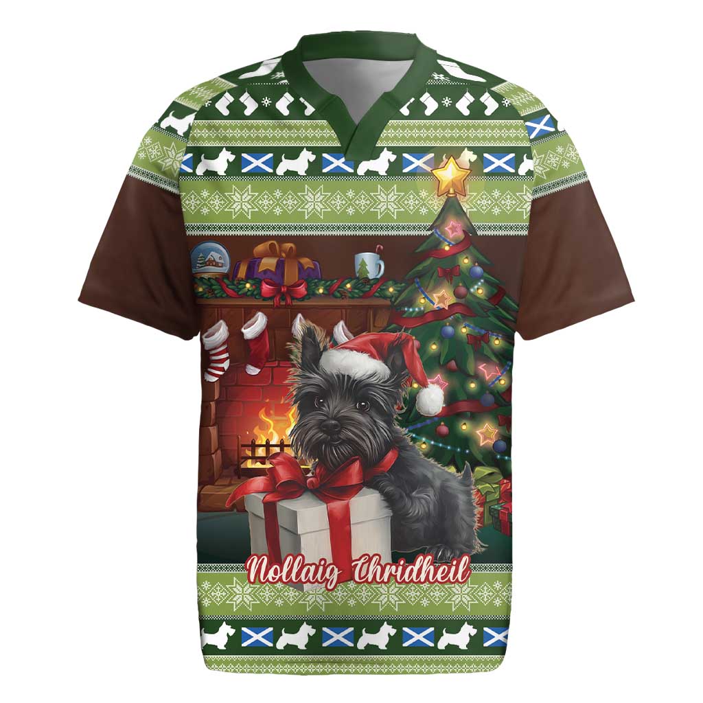 Scotland Christmas Rugby Jersey Scottish Terrier - Nollaig Chridheil