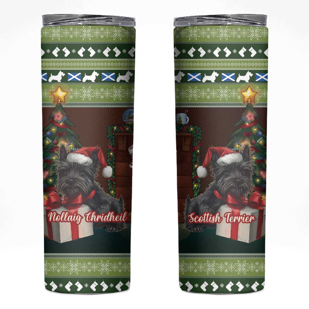 Scotland Christmas Skinny Tumbler Scottish Terrier - Nollaig Chridheil