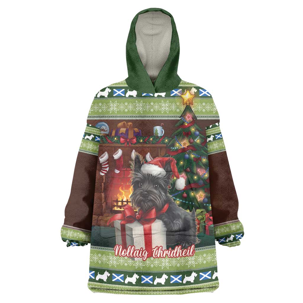 Scotland Christmas Wearable Blanket Hoodie Scottish Terrier - Nollaig Chridheil