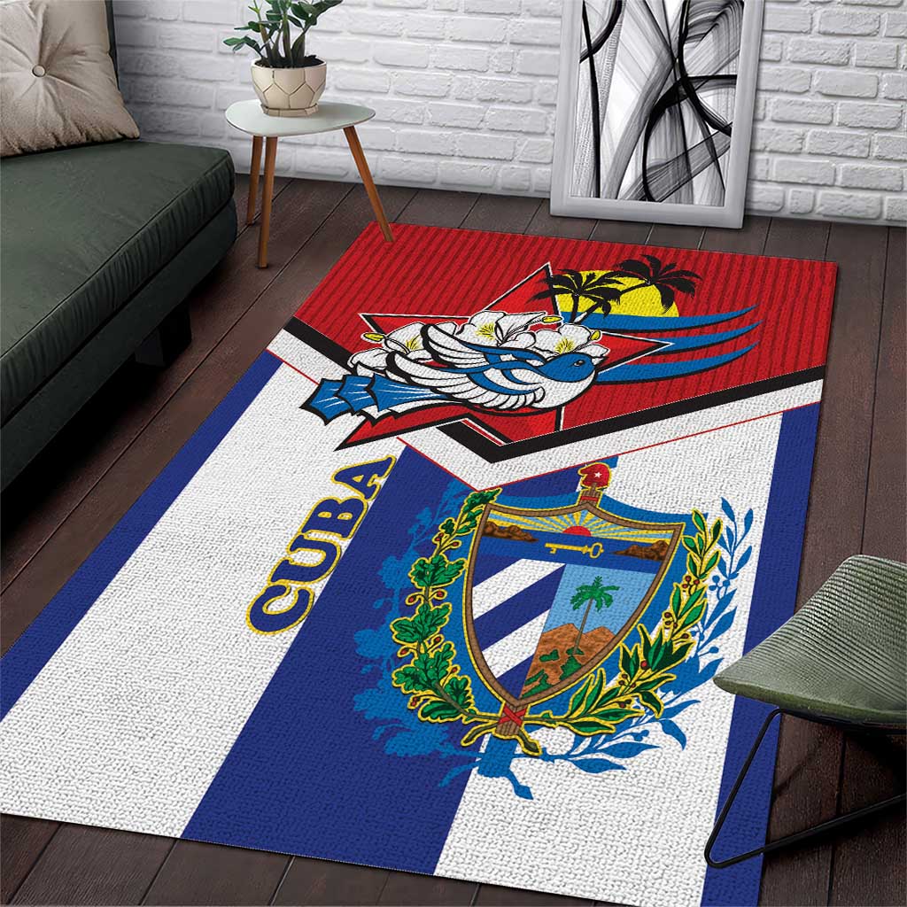 Cuba Independence Day Area Rug Cuban Trogon Mix Hedychium Coronarium - Wonder Print Shop